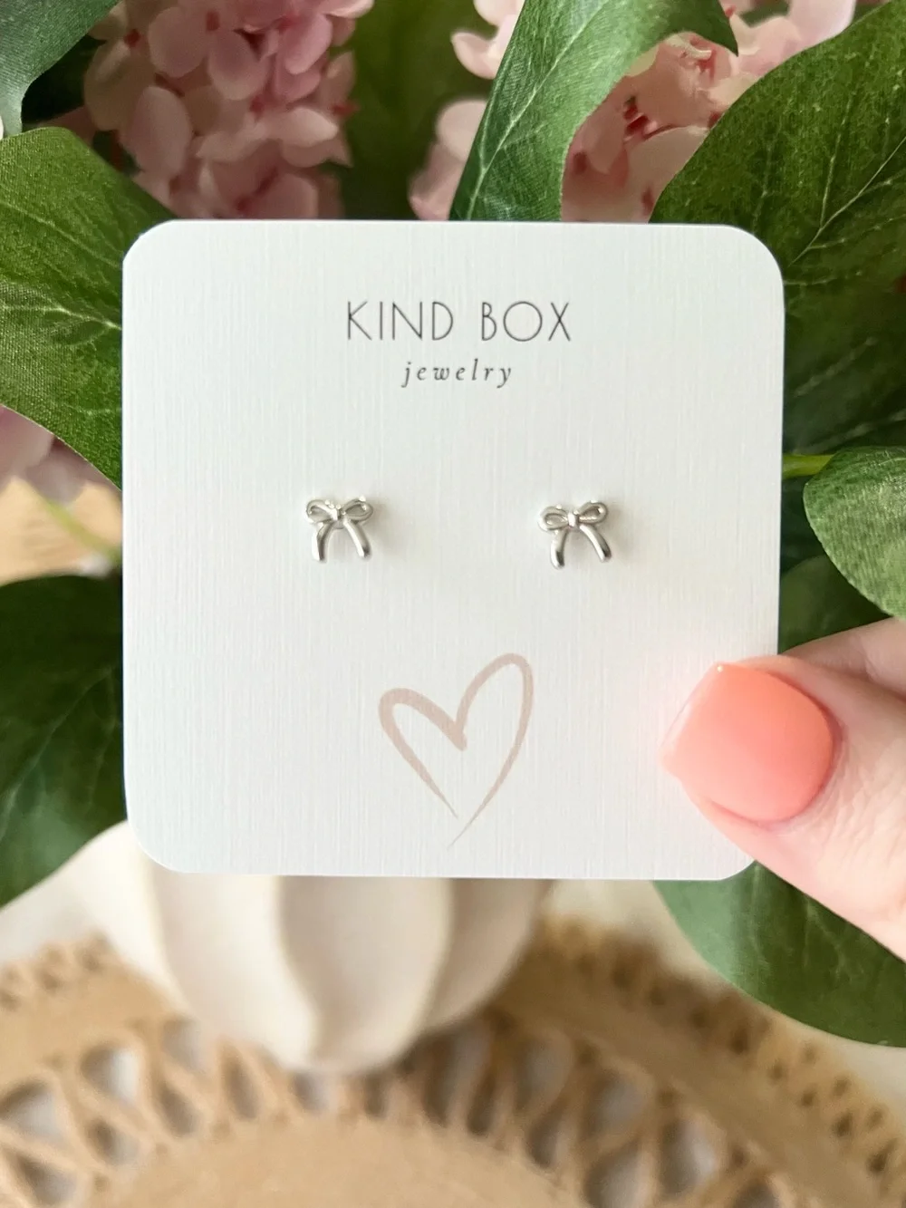 Kids Silver Bow Stud Earrings - Silver